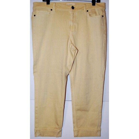 J Jill Denim Yellow Authentic Fit Slim Size 12 Stretch Pocket Zip MSRP $89 - Picture 1 of 8